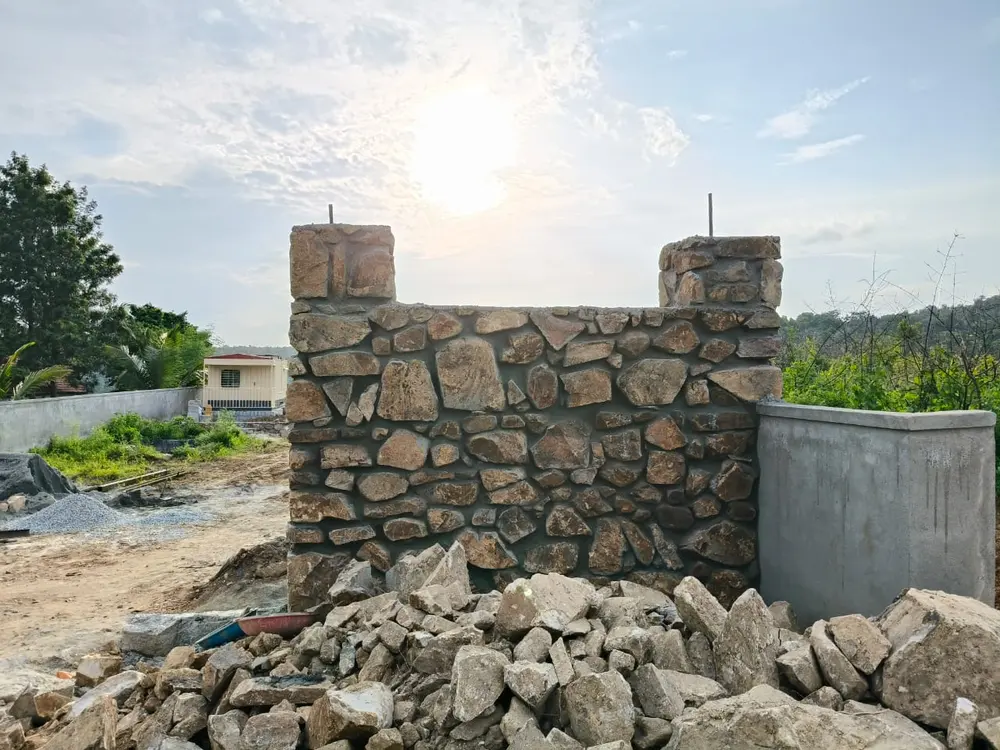 Stone pillar and gate wall work